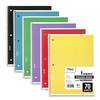 Mead Spiral Notebook, 1 Sub, Medium/College, Assorted, 10.5x8, 70 Shts, PK6 73065